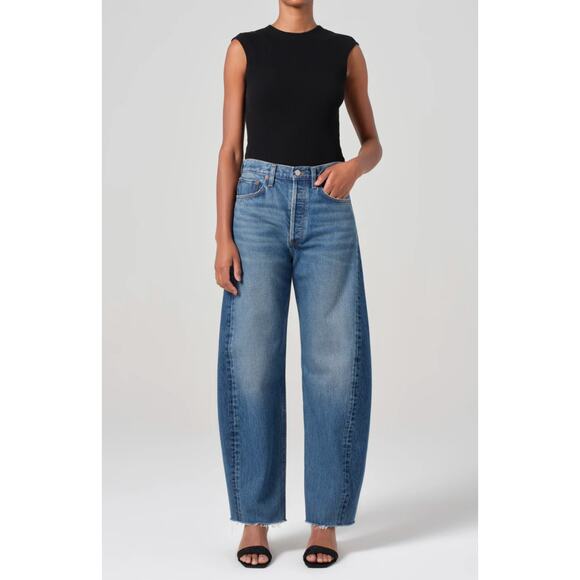 Agolde Denim - NWT Agolde Luna High Rise Pieced Taper Barrel Jeans Size 25 in Split